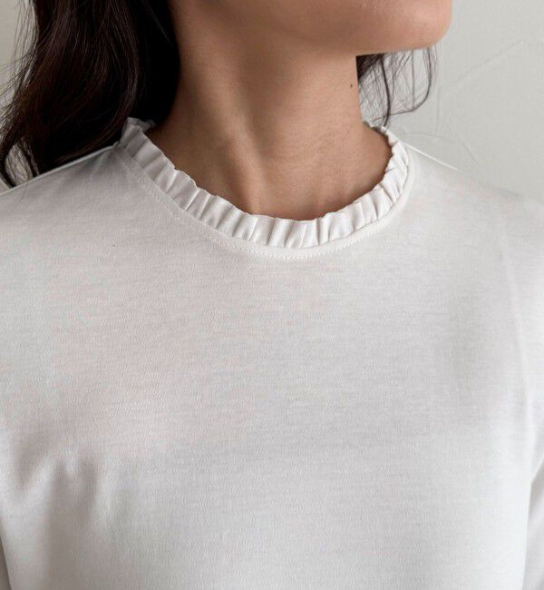 fredy emue「レーススリーブ衿フリルロンTシャツ」|Tシャツ・カットソー|