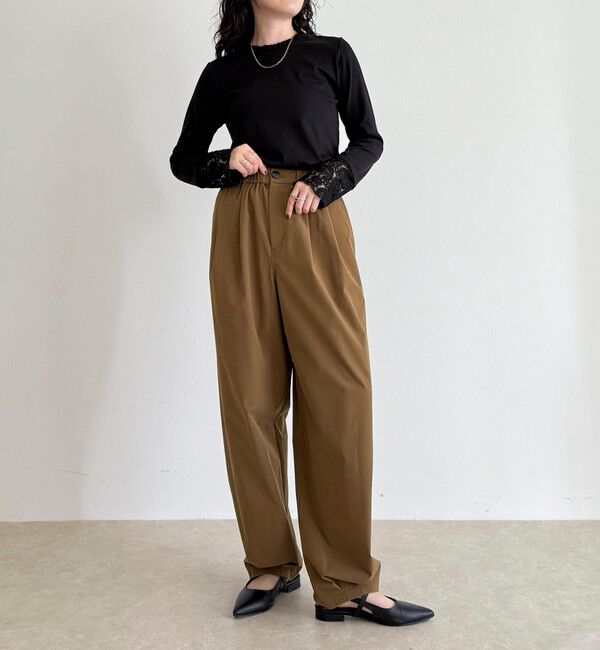 fredy emue「レーススリーブ衿フリルロンTシャツ」|Tシャツ・カットソー|