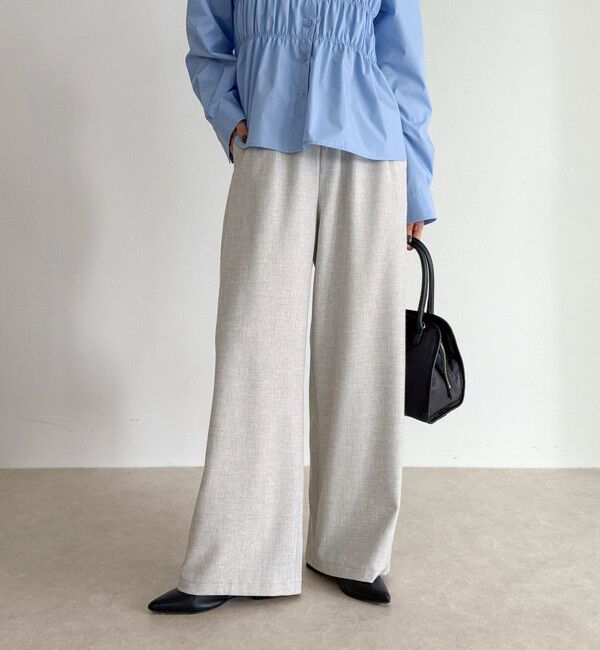 fredy emue「ウールライクイージーセミワイドパンツ」|チノ|
