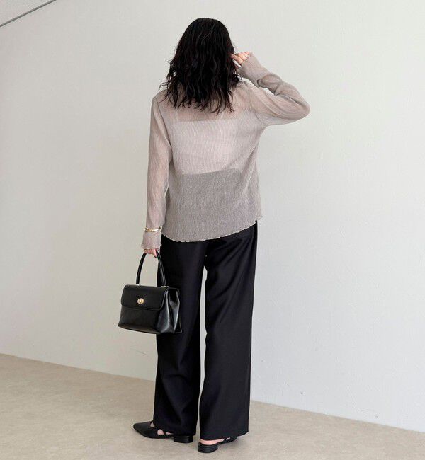 fredy emue「ウールライクイージーセミワイドパンツ」|チノ|