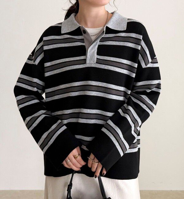 fredy emue「ラガーボーダーニットプルオーバー」|ニット・セーター|