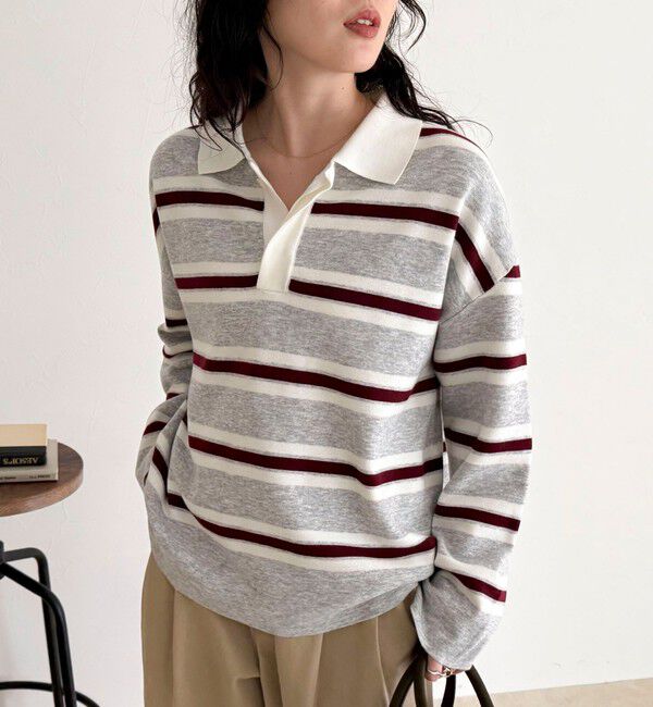 fredy emue「ラガーボーダーニットプルオーバー」|ニット・セーター|