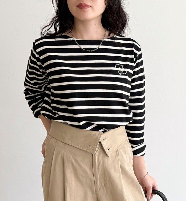 fredy emue「コンパクトボーダーロンTシャツ」|Tシャツ・カットソー|ブラック系その他