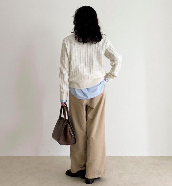 fredy emue「FR刺繍ケーブル柄ちびポケニットプルオーバー」|ニット・セーター|