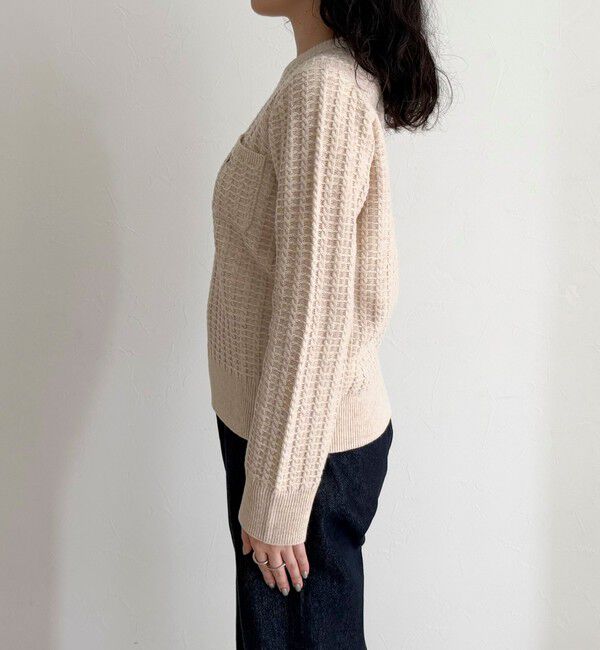 fredy emue「FR刺繍ケーブル柄ちびポケニットプルオーバー」|ニット・セーター|