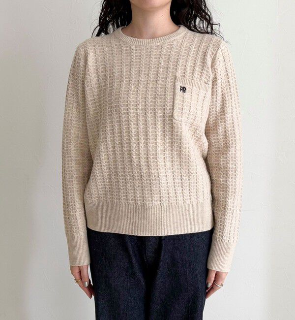 fredy emue「FR刺繍ケーブル柄ちびポケニットプルオーバー」|ニット・セーター|