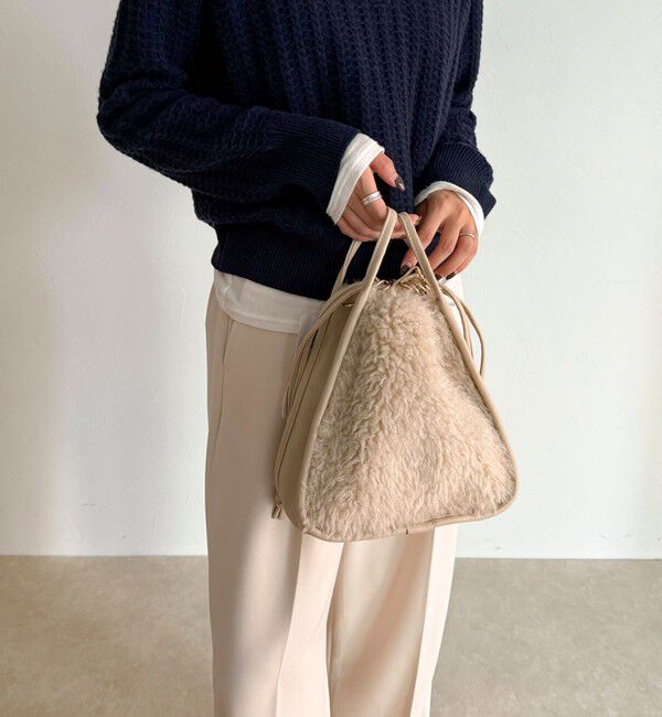 fredy emue「異素材ファートライアングルバッグ」|ショルダー・メッセンジャー|