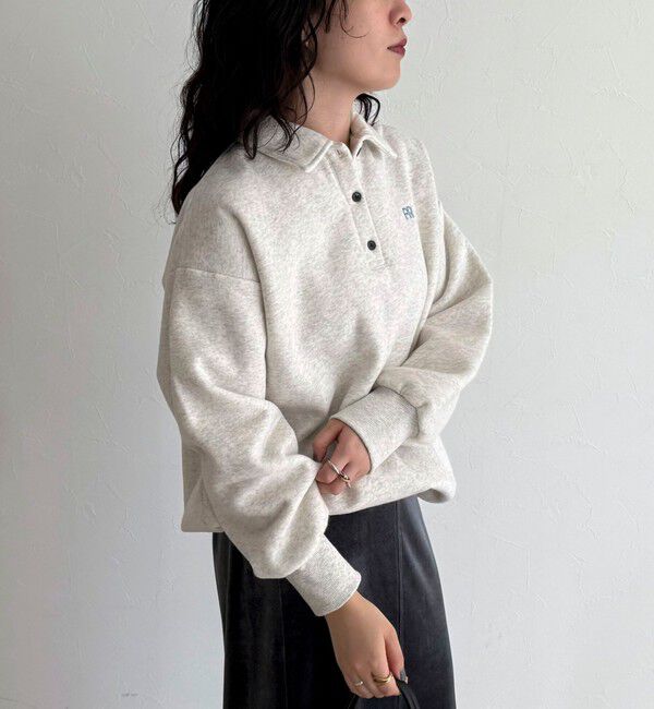 fredy emue「FR刺繍衿付き起毛スウェットプルオーバー」|スウェット・ジャージ|