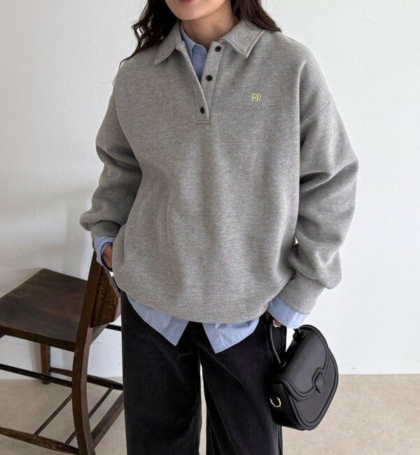 fredy emue「FR刺繍衿付き起毛スウェットプルオーバー」|スウェット・ジャージ|