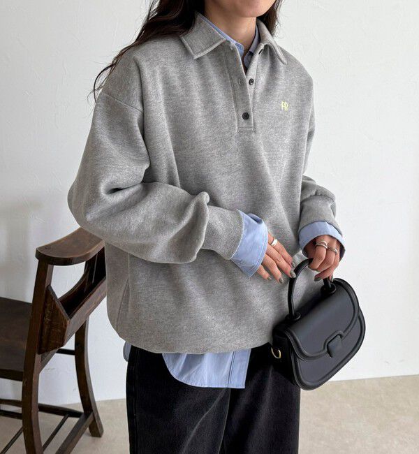 fredy emue「FR刺繍衿付き起毛スウェットプルオーバー」|スウェット・ジャージ|