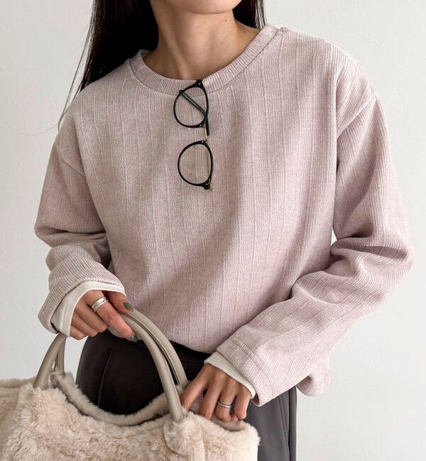 fredy emue「ラメモールプルオーバー」|Tシャツ・カットソー|ベビーピンク