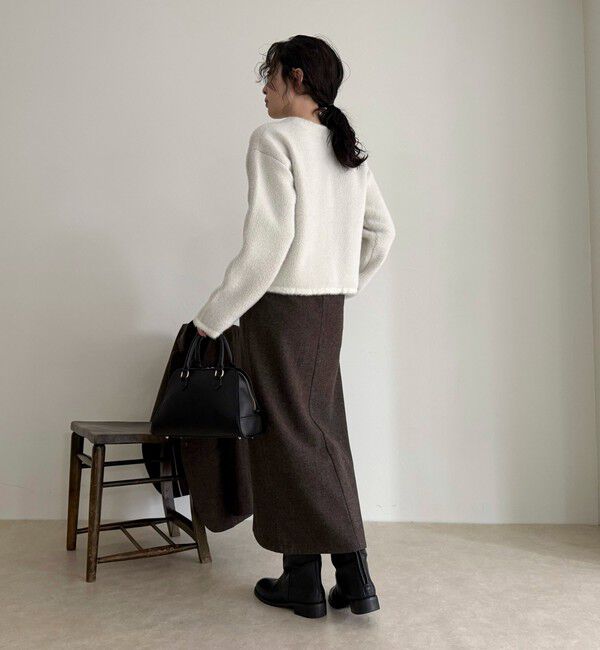 fredy emue「シャギー裏配色ジャケットカーディガン」|カーディガン|