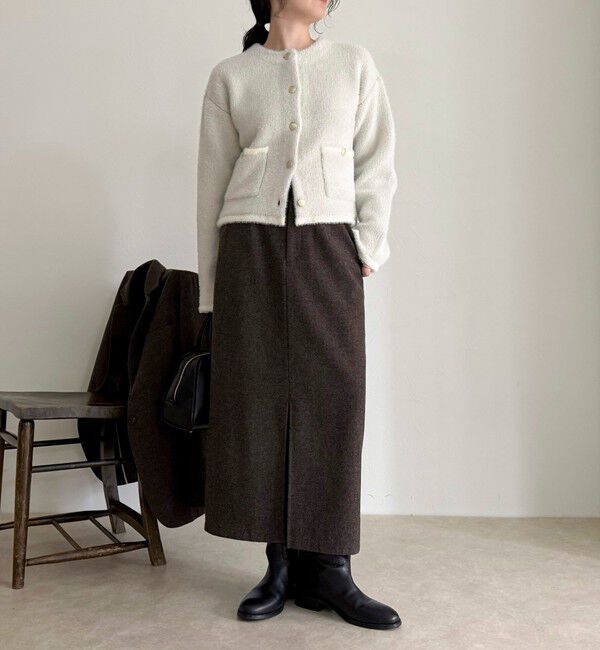 fredy emue「シャギー裏配色ジャケットカーディガン」|カーディガン|