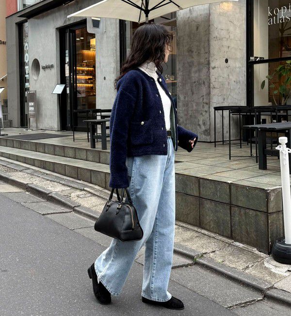 fredy emue「シャギー裏配色ジャケットカーディガン」|カーディガン|