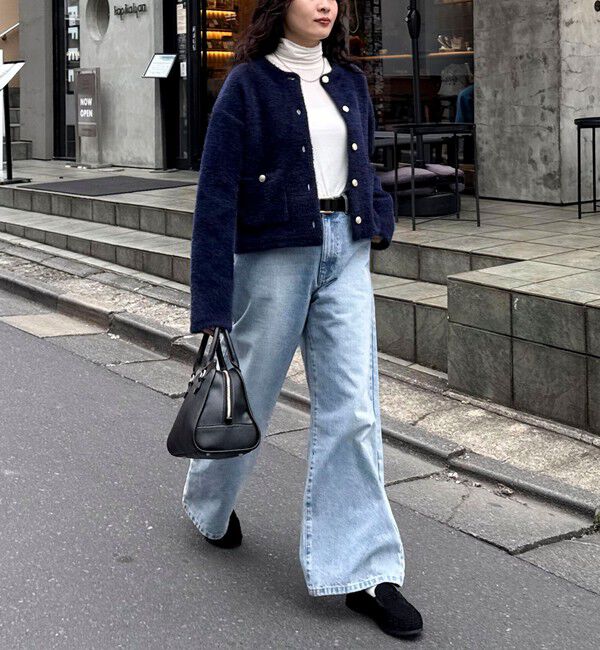 fredy emue「シャギー裏配色ジャケットカーディガン」|カーディガン|