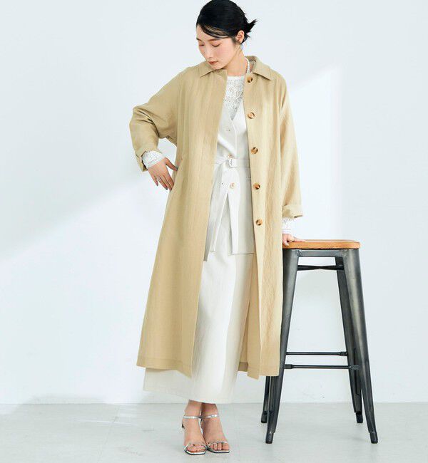 fredy emue「リネン混タンブラーステンカラーコート」|ステンカラーコート|
