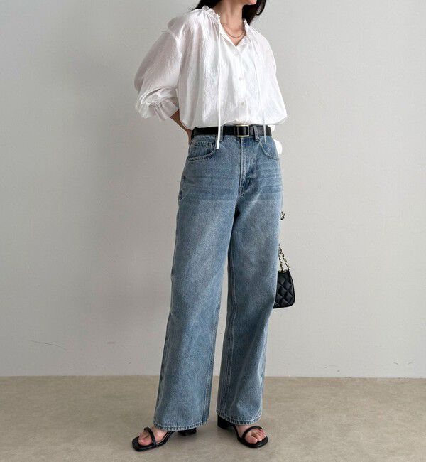 fredy emue「シャイニーシアーギャザーブラウス」|シャツ・ブラウス|