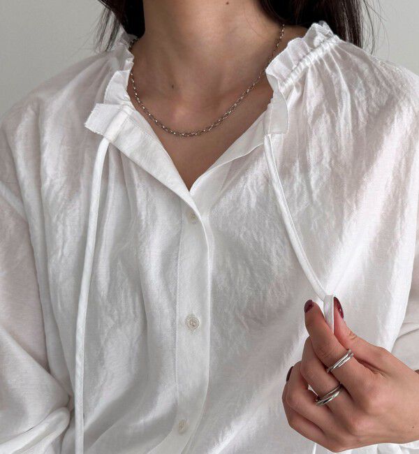 fredy emue「シャイニーシアーギャザーブラウス」|シャツ・ブラウス|