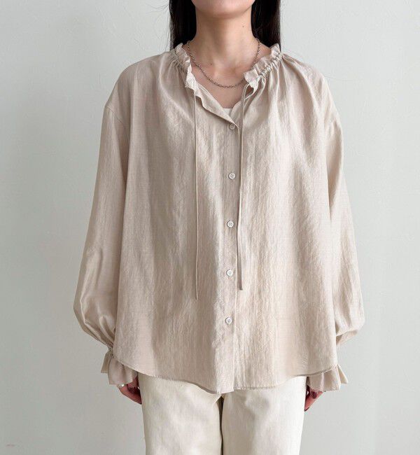 fredy emue「シャイニーシアーギャザーブラウス」|シャツ・ブラウス|