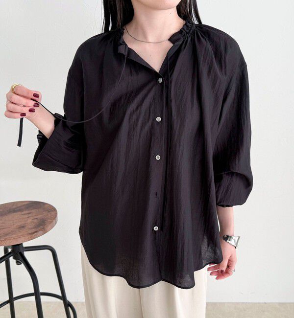 fredy emue「シャイニーシアーギャザーブラウス」|シャツ・ブラウス|