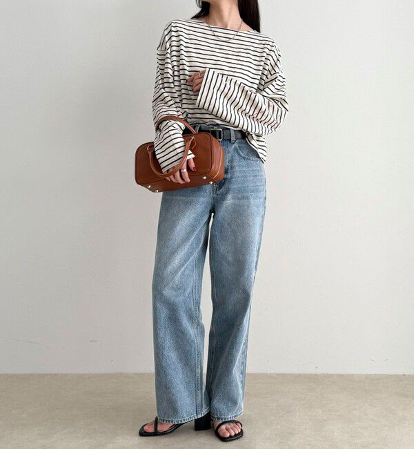 fredy emue「【人気商品の新型】ボーダーハートステッチルーズロンTシャツ」|Tシャツ・カットソー|