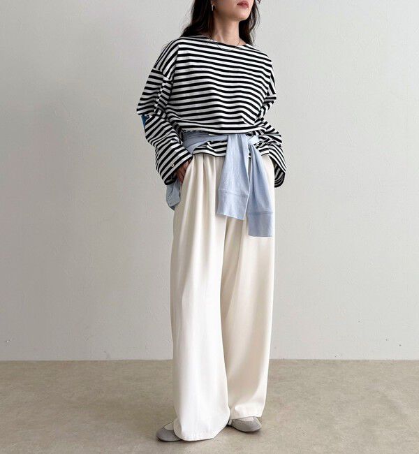 fredy emue「ボーダーハートパッチプルオーバー」|Tシャツ・カットソー|