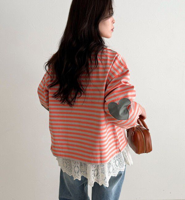 fredy emue「ボーダーハートパッチプルオーバー」|Tシャツ・カットソー|