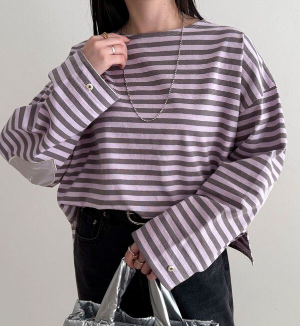 fredy emue「ボーダーハートパッチプルオーバー」|Tシャツ・カットソー|