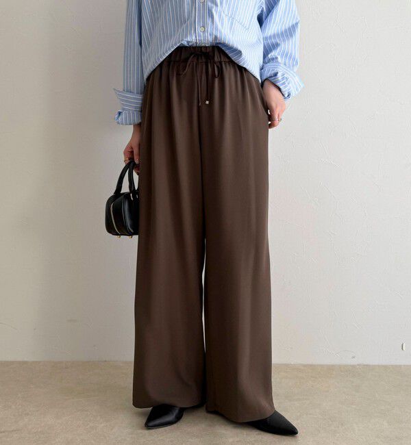 fredy emue「【4サイズ展開/リピーター続出！】とろみツイルストレートイージーパンツ」|チノ|