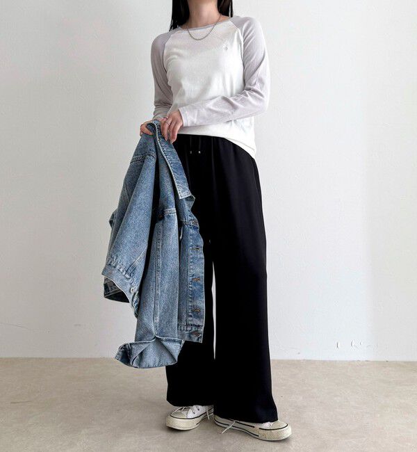 fredy emue「【4サイズ展開/リピーター続出！】とろみツイルストレートイージーパンツ」|チノ|