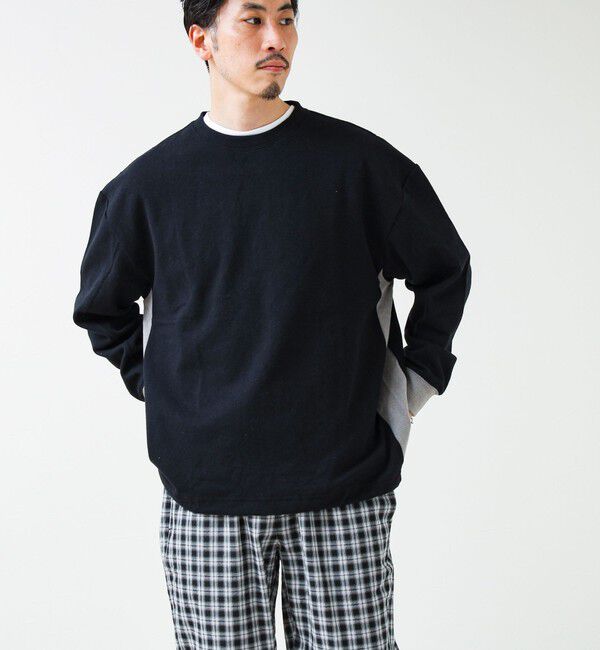 GLOSTER「【一枚でサマになる】ブークレ配色ラインプルオーバー」|Tシャツ・カットソー|