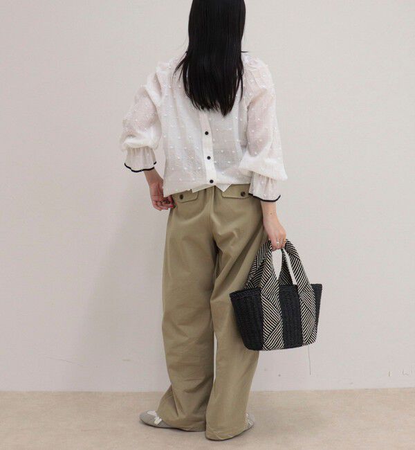 fredy emue「【大人気シリーズの最新作】バック釦配色ギャザーブラウス」|シャツ・ブラウス|