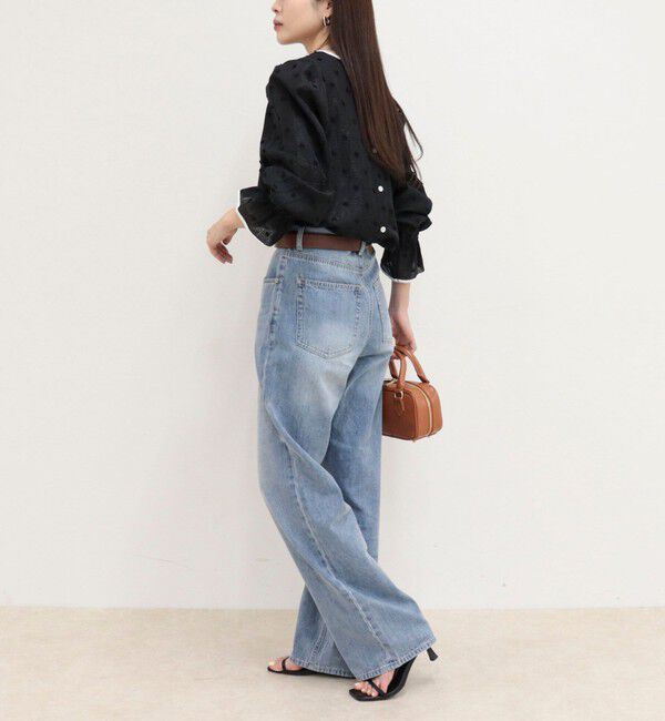 fredy emue「【大人気シリーズの最新作】バック釦配色ギャザーブラウス」|シャツ・ブラウス|