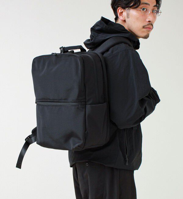 GLOSTER「【SML/エスエムエル】RECTANGLE RUCKSACK」|リュック|ブラック