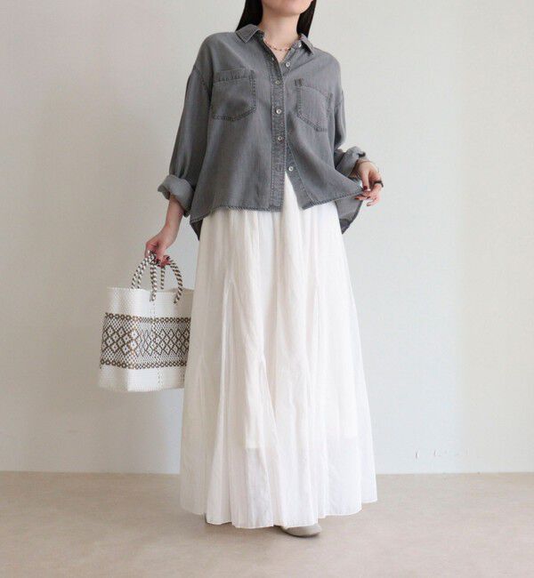 fredy emue「とろみデニムクロップドシャツ」|シャツ・ブラウス|