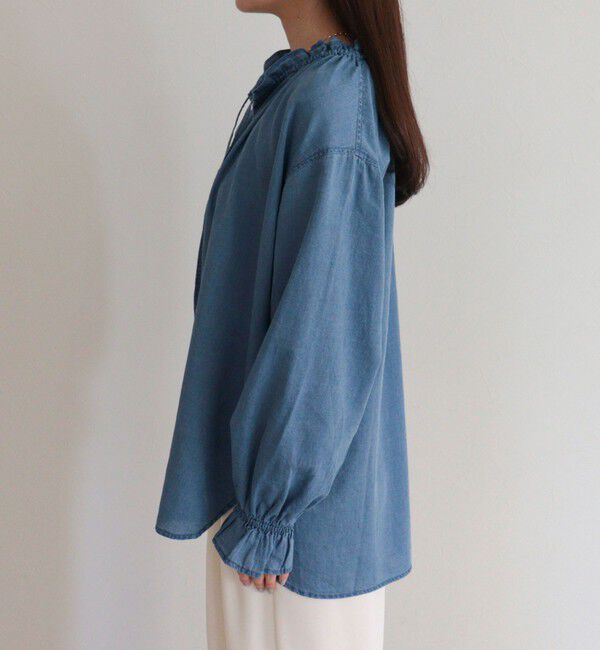 fredy emue「シアーデニムフリルカラーブラウス」|シャツ・ブラウス|
