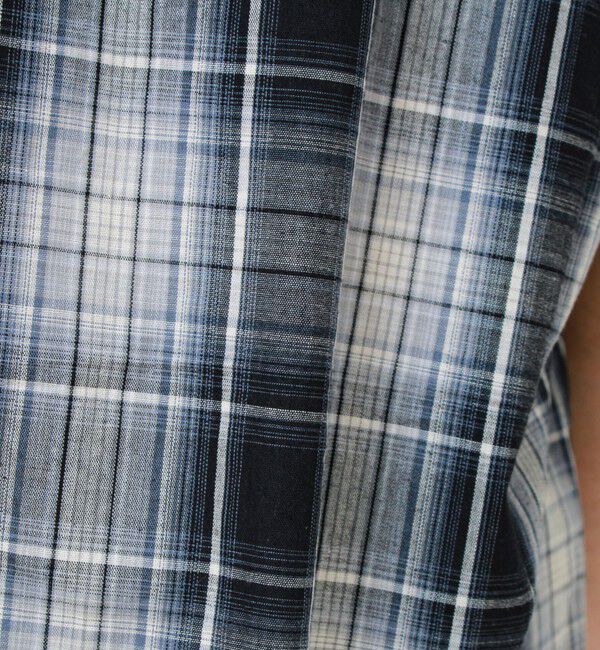 GLOSTER「【軽羽織りにおすすめ】シアーチェック 半袖ZIPシャツ」|シャツ・ブラウス|