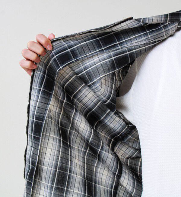 GLOSTER「【軽羽織りにおすすめ】シアーチェック 半袖ZIPシャツ」|シャツ・ブラウス|