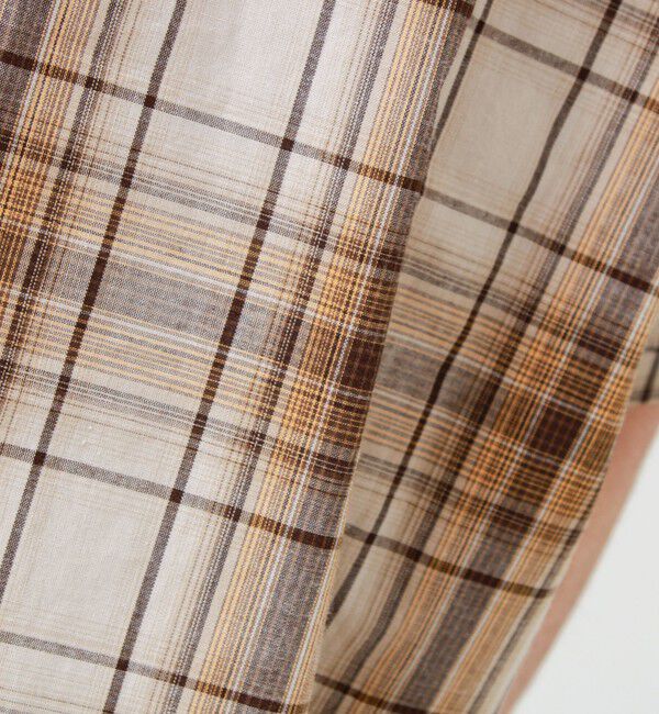 GLOSTER「【軽羽織りにおすすめ】シアーチェック 半袖ZIPシャツ」|シャツ・ブラウス|