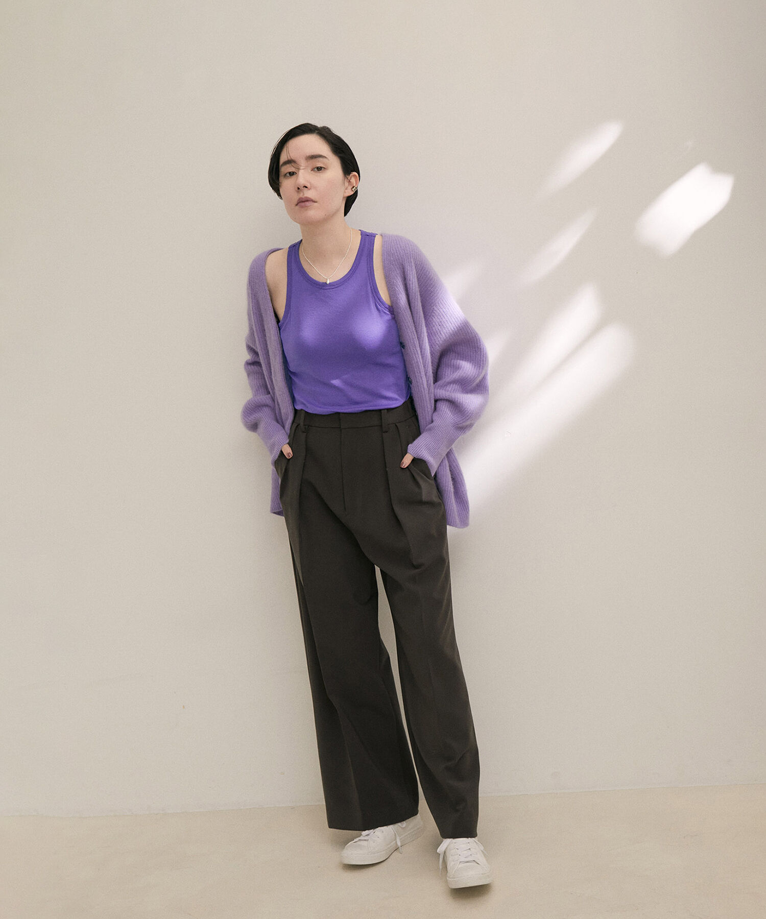 SALON adam et rope'「【Smile Cotton】カップ付きアメリカンスリーブタンクトップ」|タンクトップ|