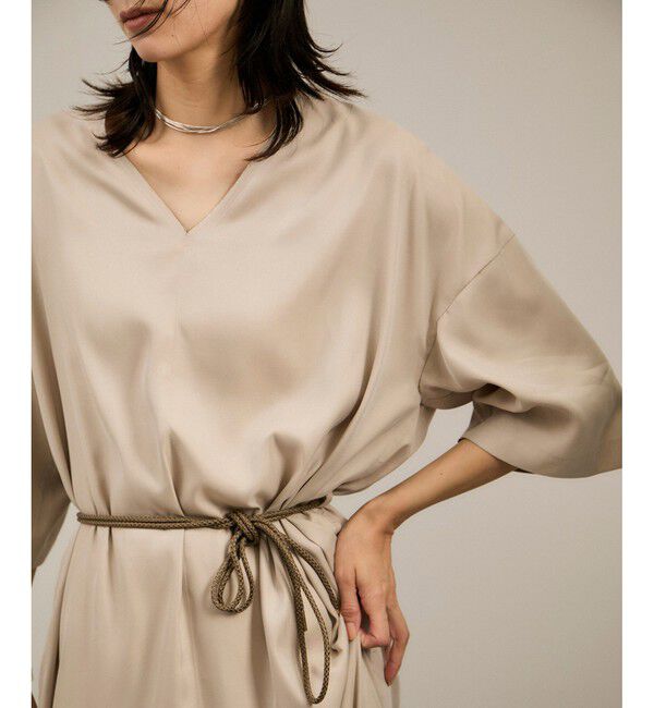 SALON adam et rope'「キュプラツイルVネックワンピース」|ワンピース|