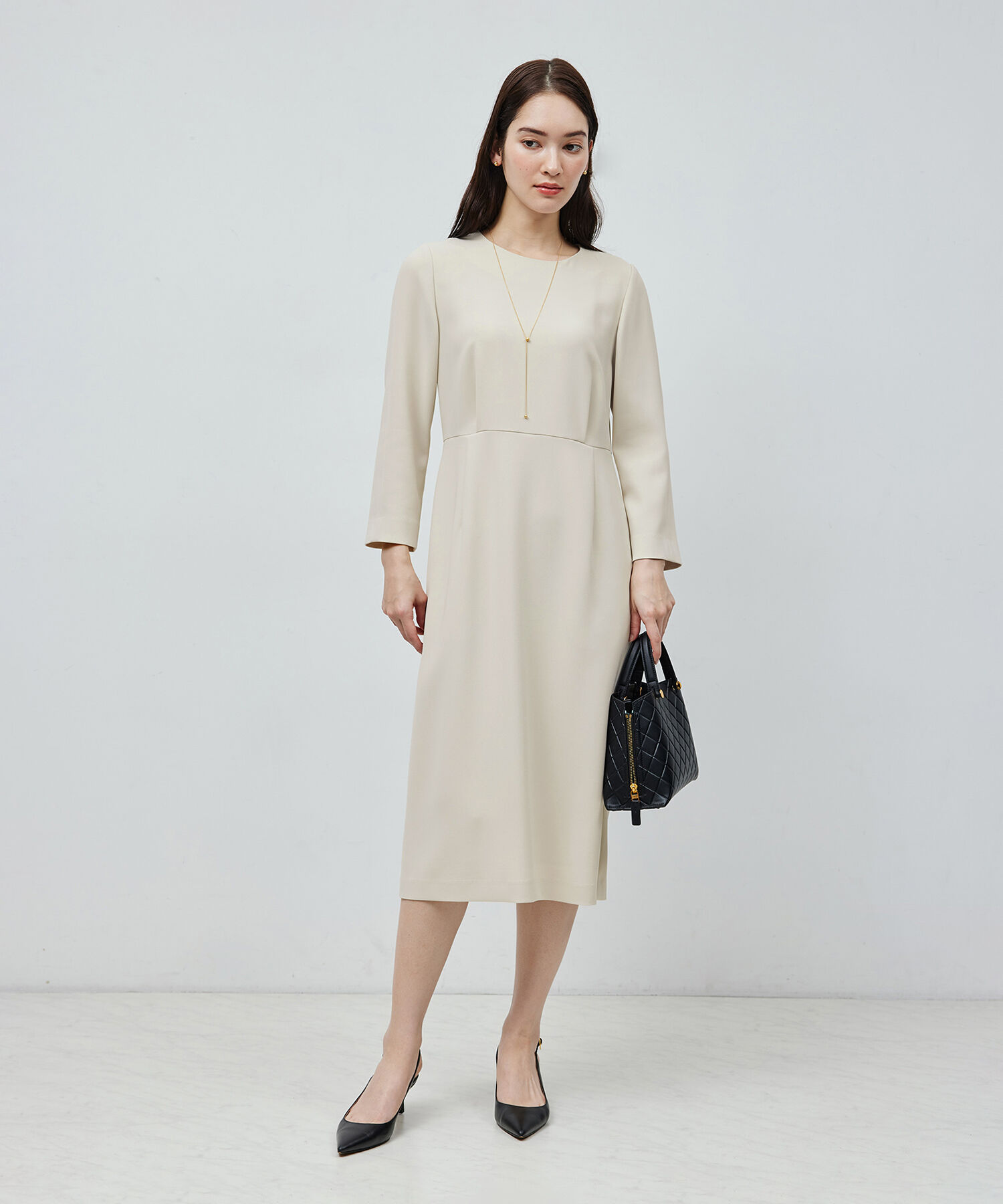 ROPE「トリアセダブルクロスウエストコンシャスワンピース」|ワンピース|