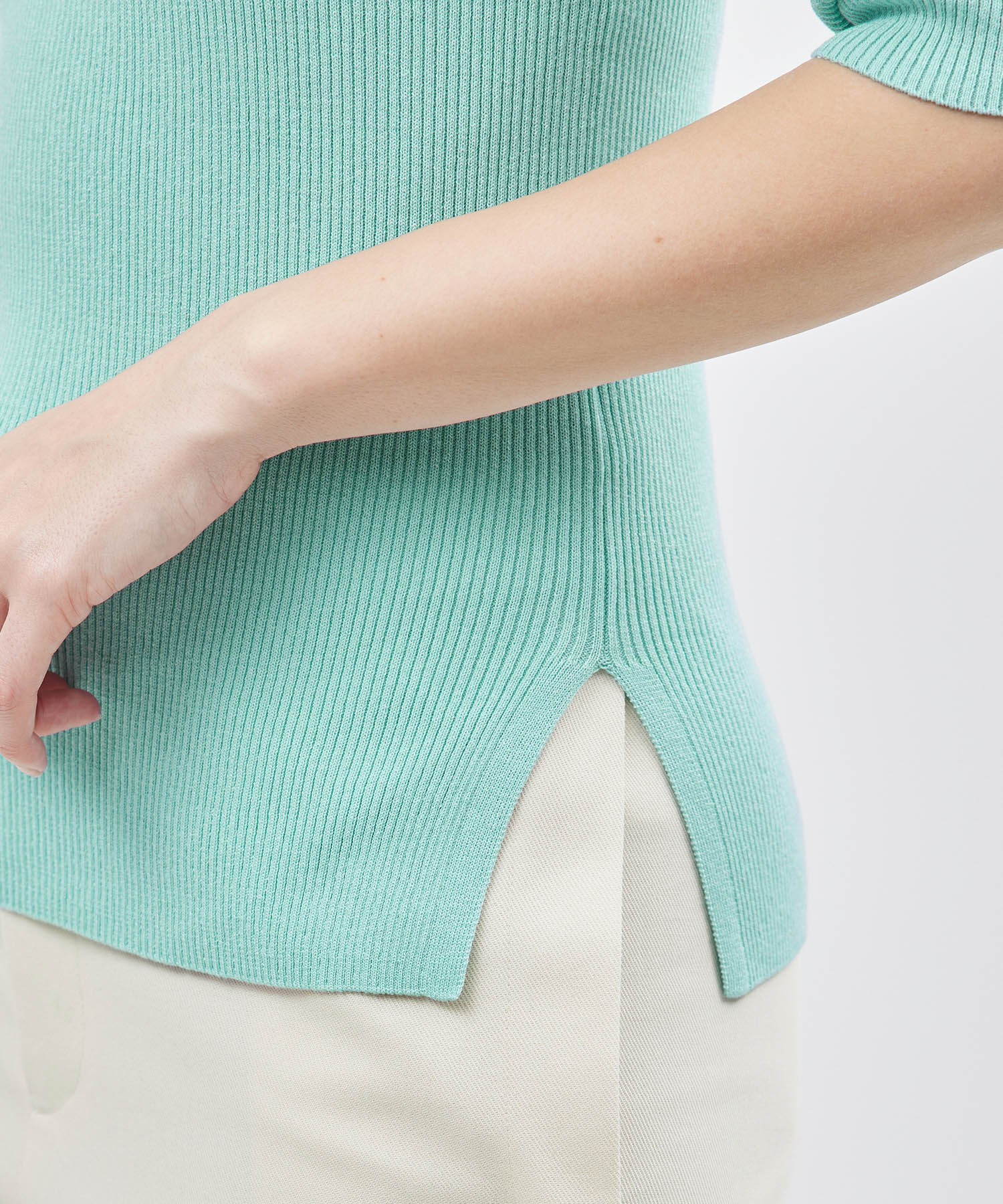 ROPE「【洗える】シルクプロテイン5分袖ニット【メディア掲載】」|Tシャツ・カットソー|