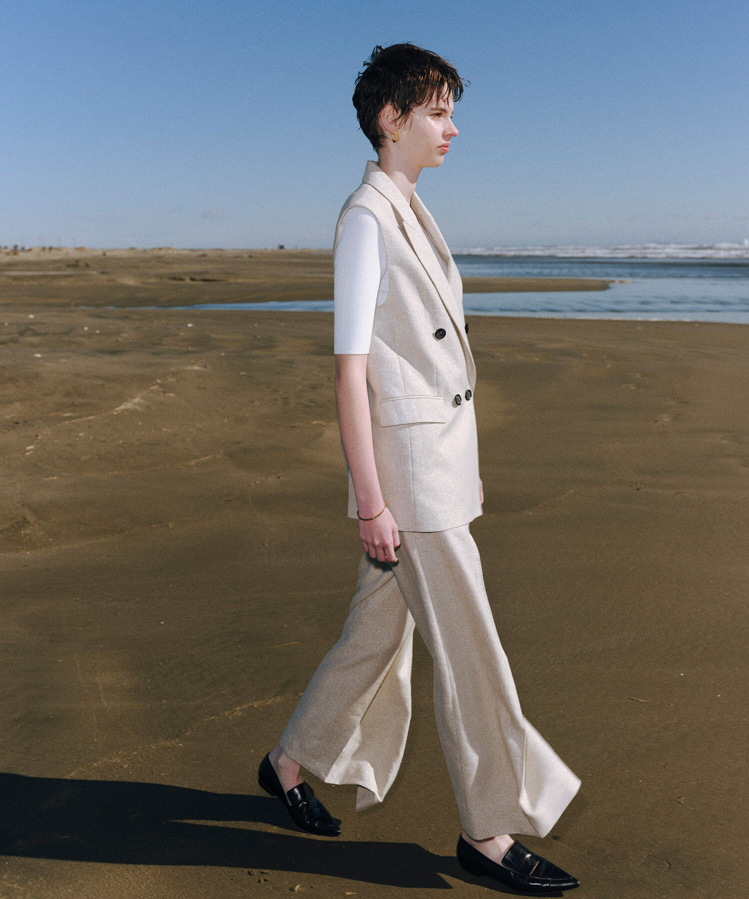 ROPE「【洗える】シルクプロテイン5分袖ニット【メディア掲載】」|Tシャツ・カットソー|