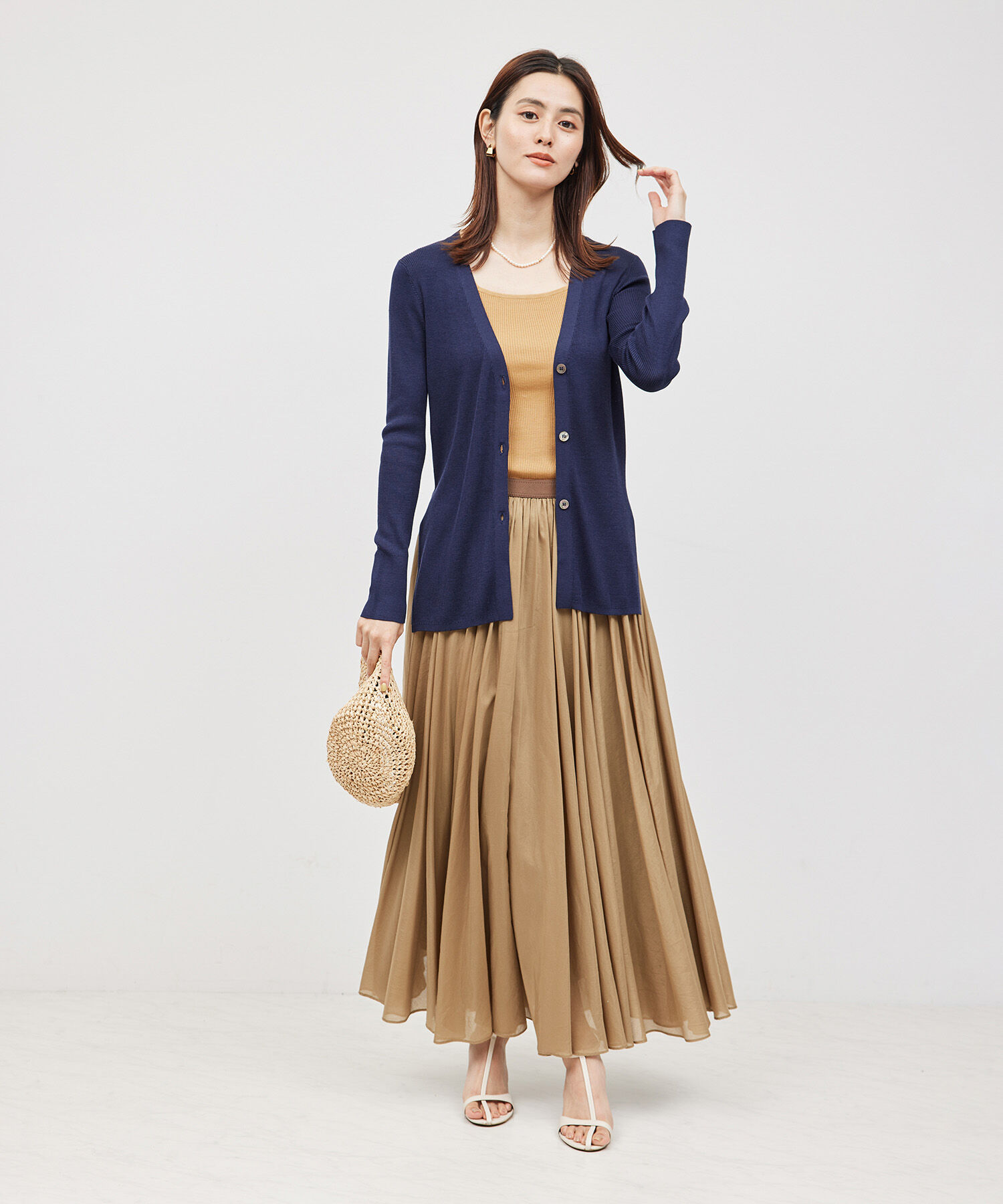 ROPE「【スキンニット】シルク100％タンクトップ/洗える」|タンクトップ|