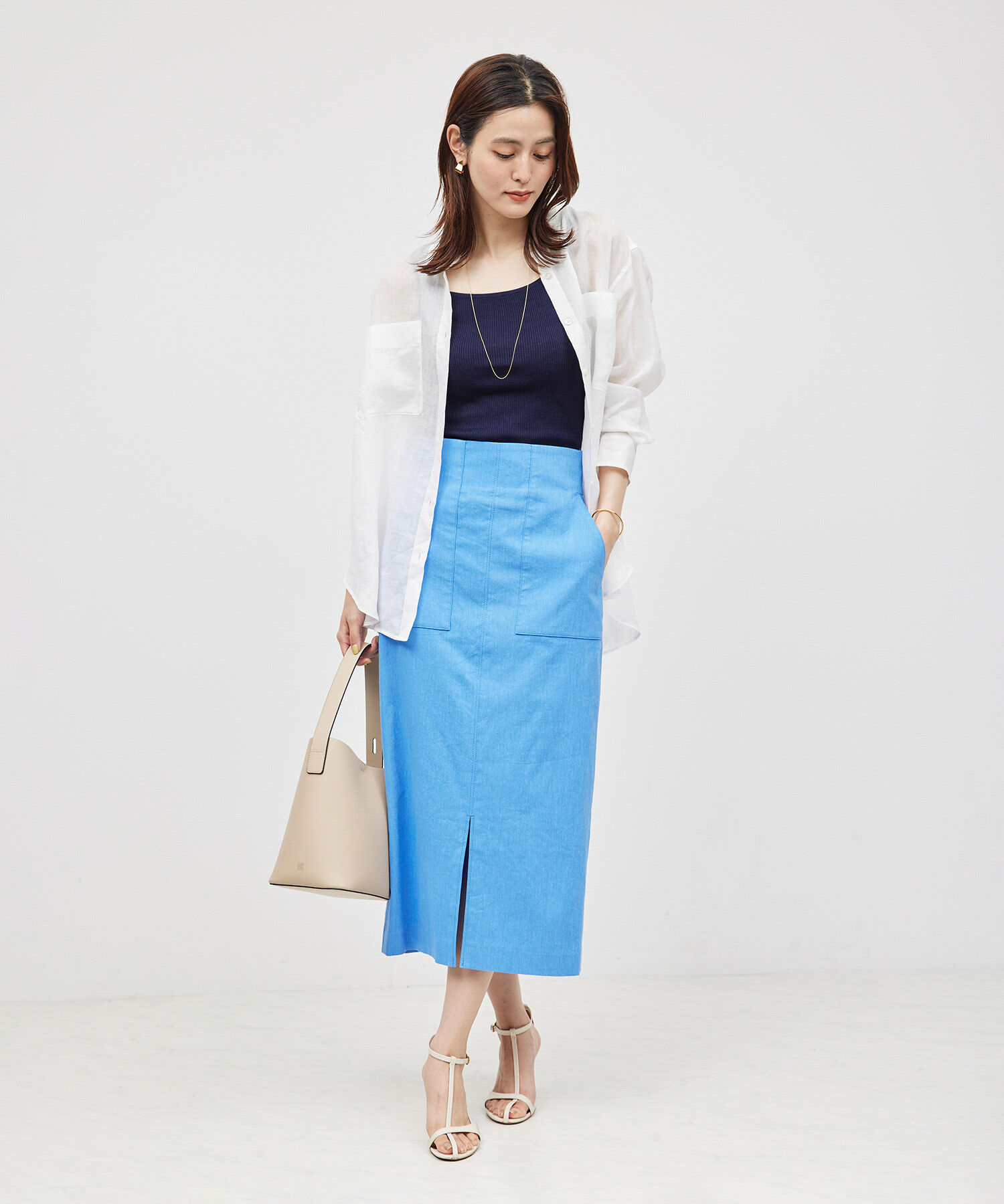 ROPE「【スキンニット】シルク100％タンクトップ/洗える」|タンクトップ|