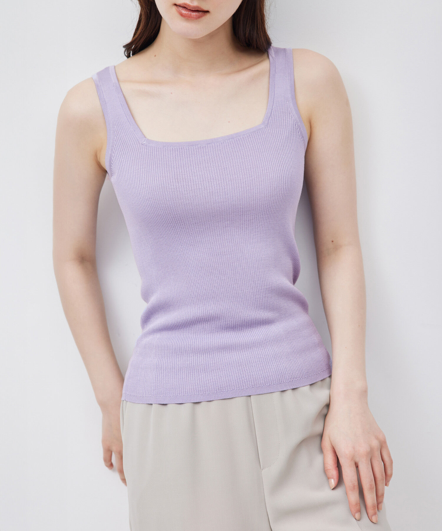 ROPE「【スキンニット】シルク100％タンクトップ/洗える」|タンクトップ|