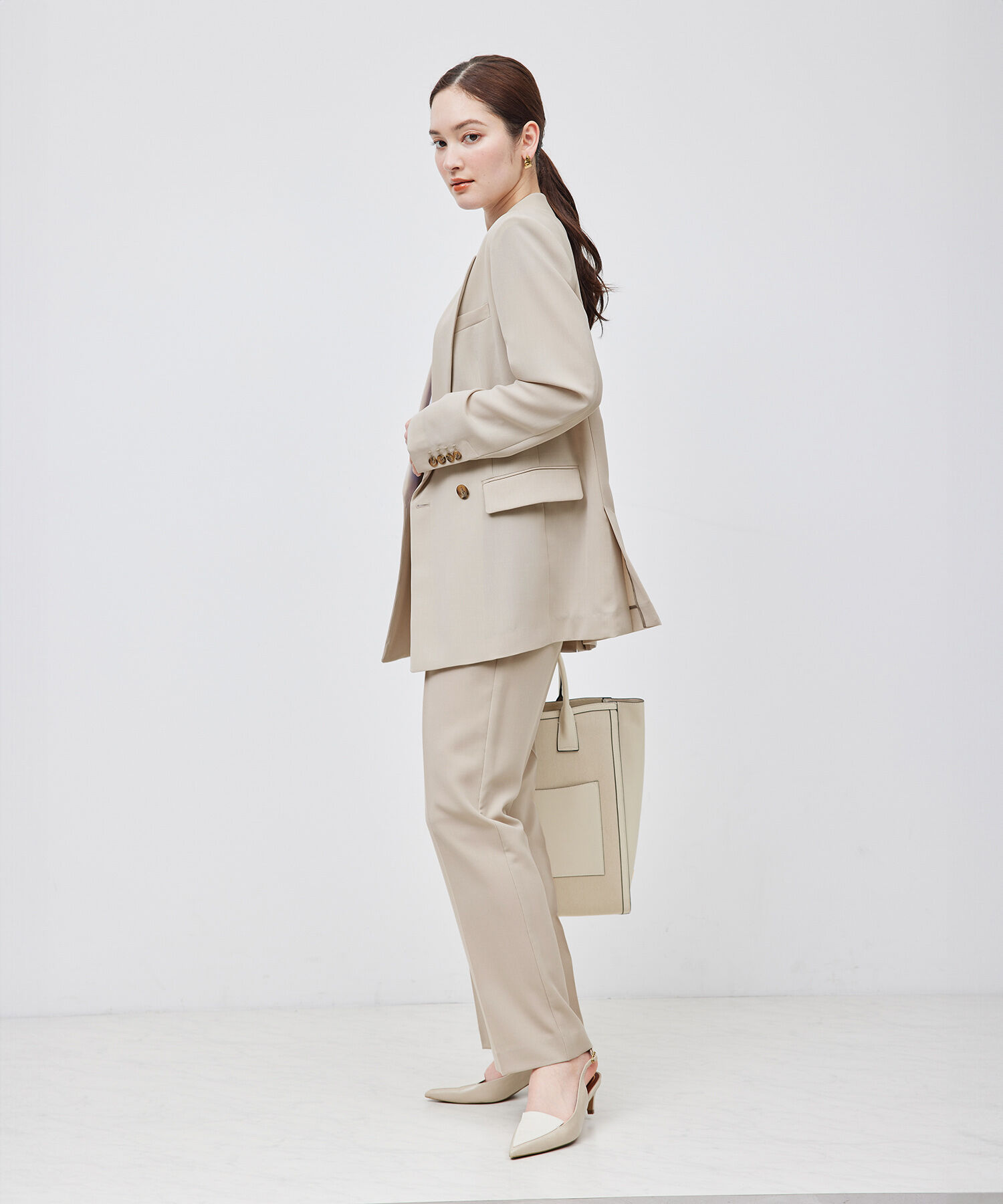 ROPE「ポリエステルツイルダブルジャケット/セットアップ対応【メディア掲載】」|テーラードジャケット|