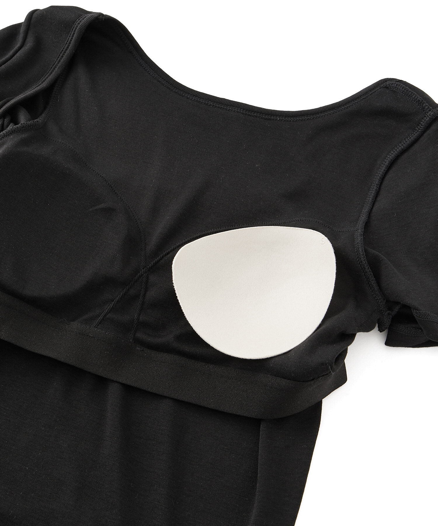 ROPE「コットンシルク丸胴フライスカップ付き半袖カットソー」|Tシャツ・カットソー|