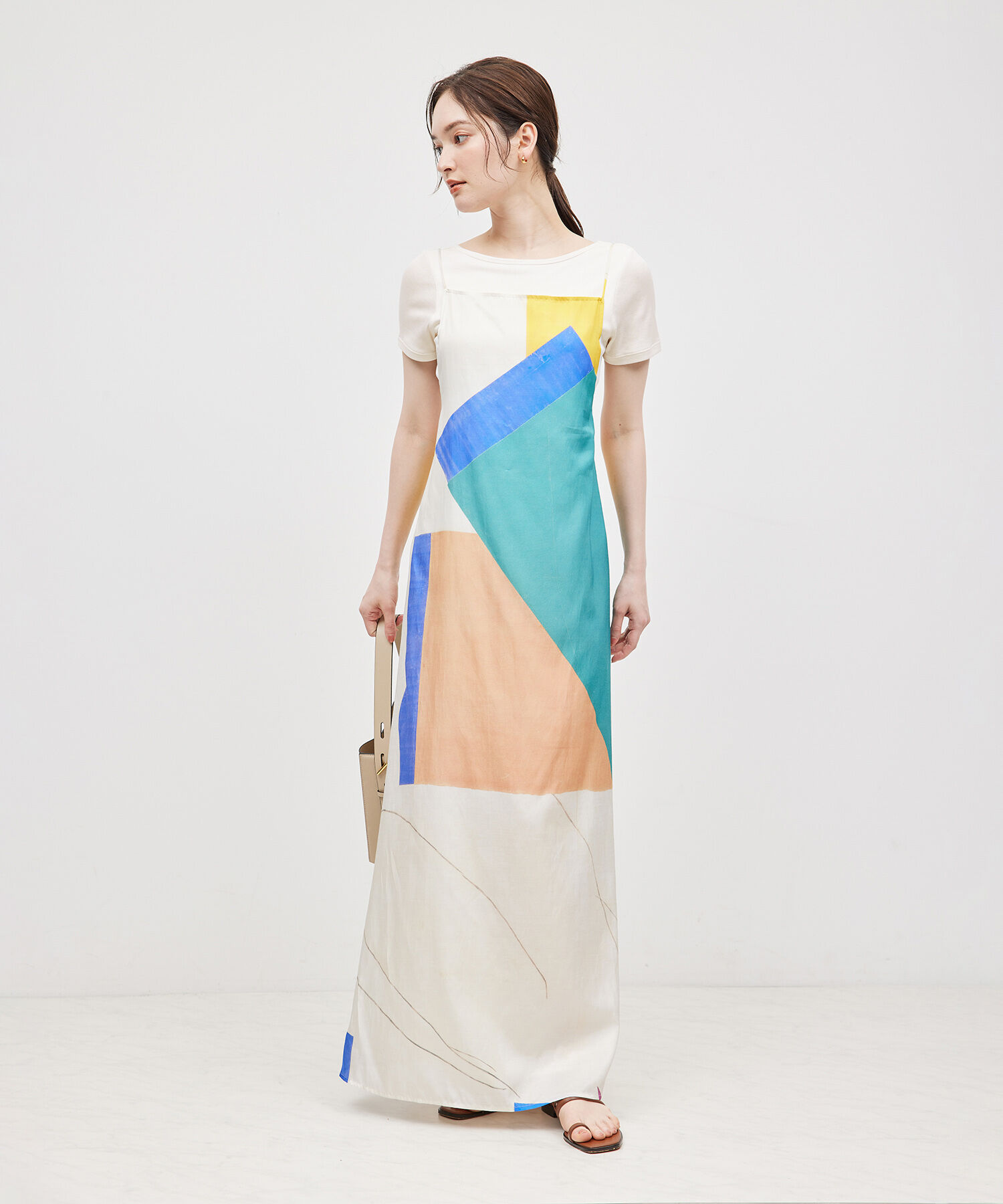 ROPE「コットンシルク丸胴フライスカップ付き半袖カットソー」|Tシャツ・カットソー|